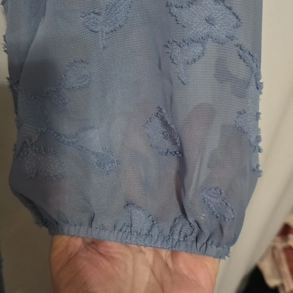 Simplee Women's Maxi Dress Blue Floral Smocked Elastic Waist Lined BoHo Sz S EUC - Picture 5 of 12